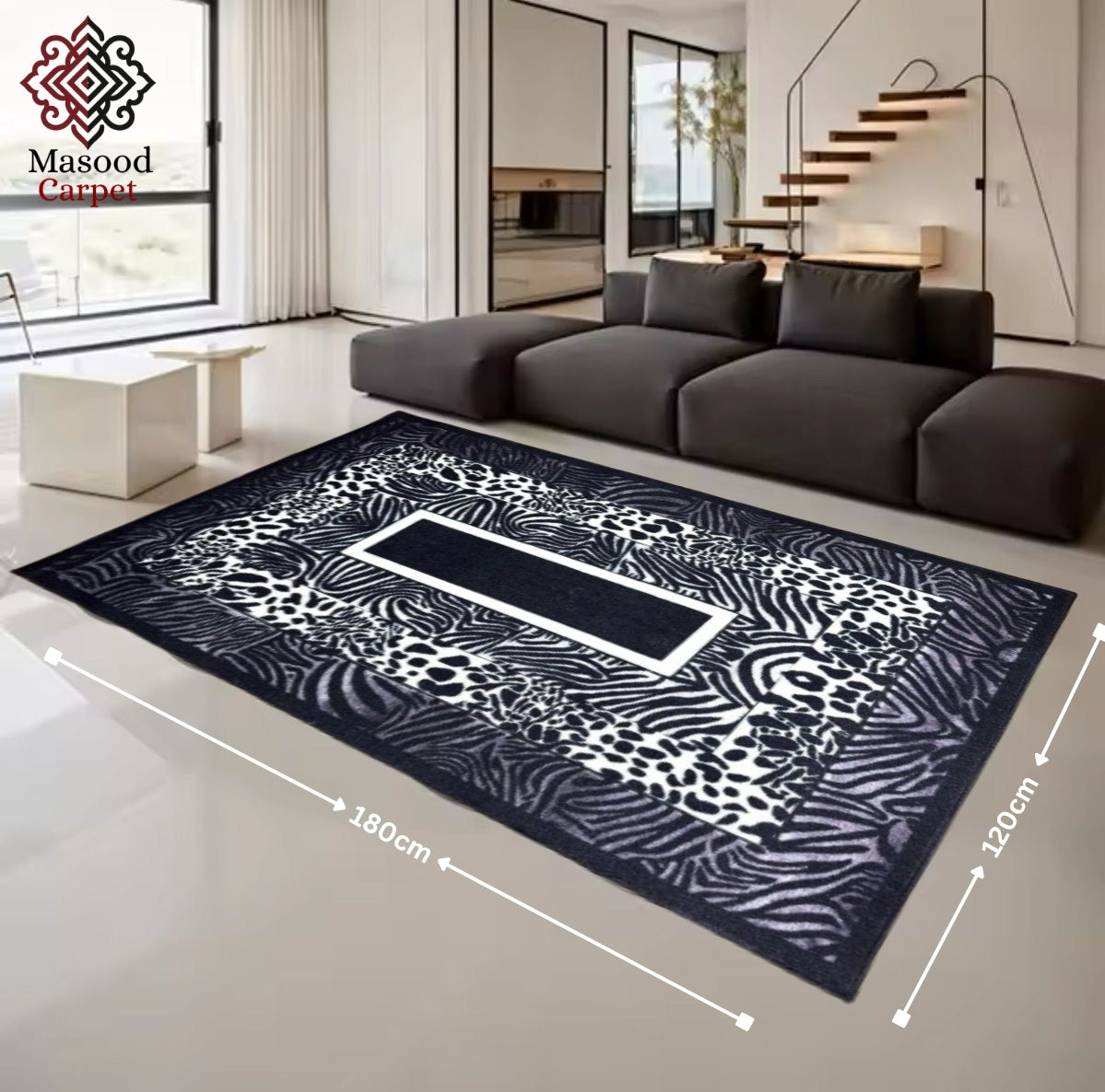 Black Tiger Non-Woven Rug