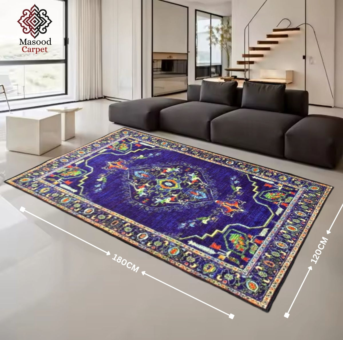 Blue Traditional Non-Woven rug