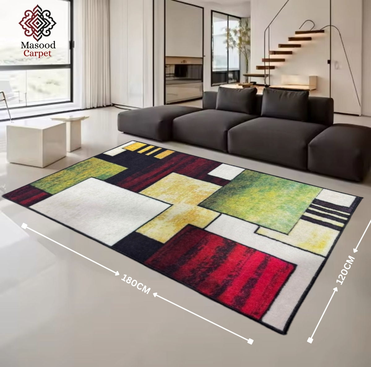 Digital Geomstric Non-Woven Rug