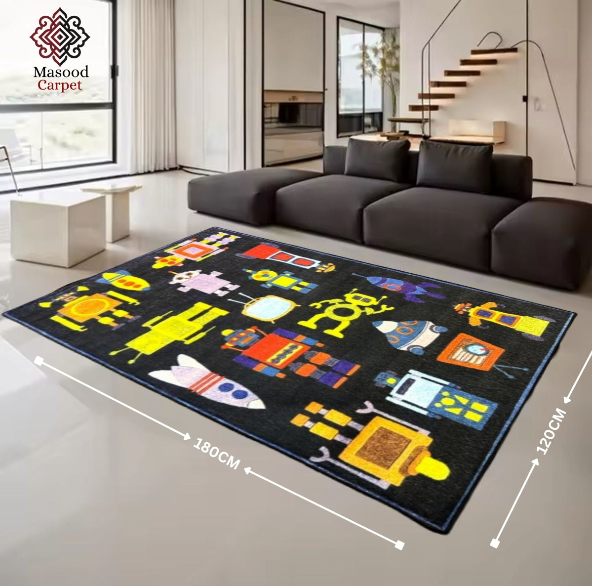 TBR Black Non-Woven Rug