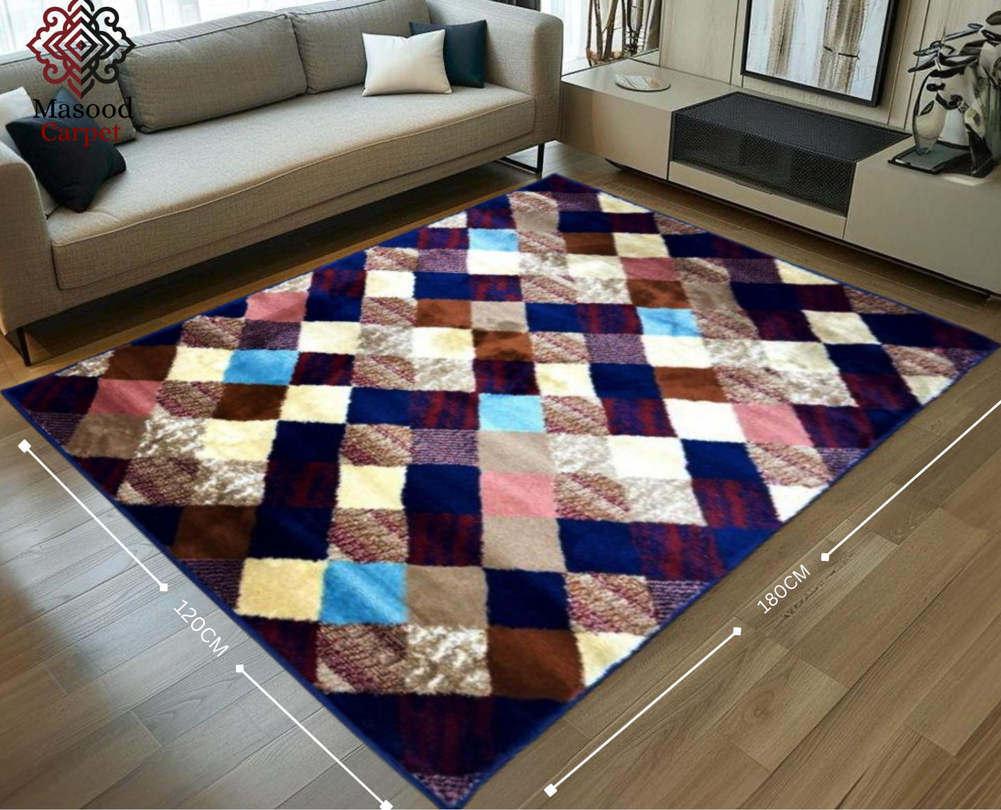 Asian Check large Rug
