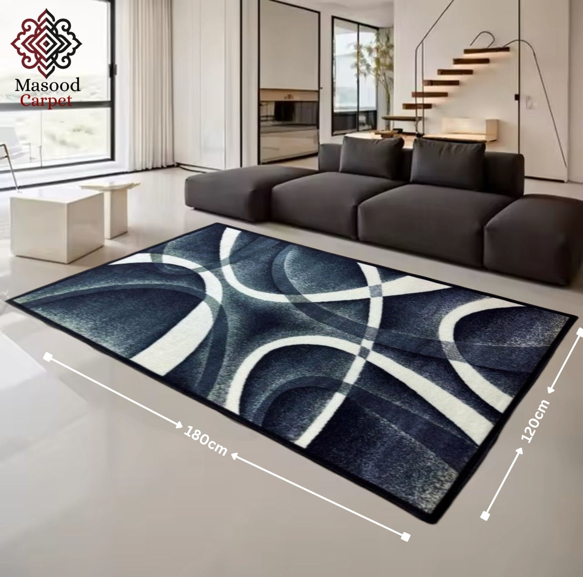 Digital Gray Non-Woven Rug