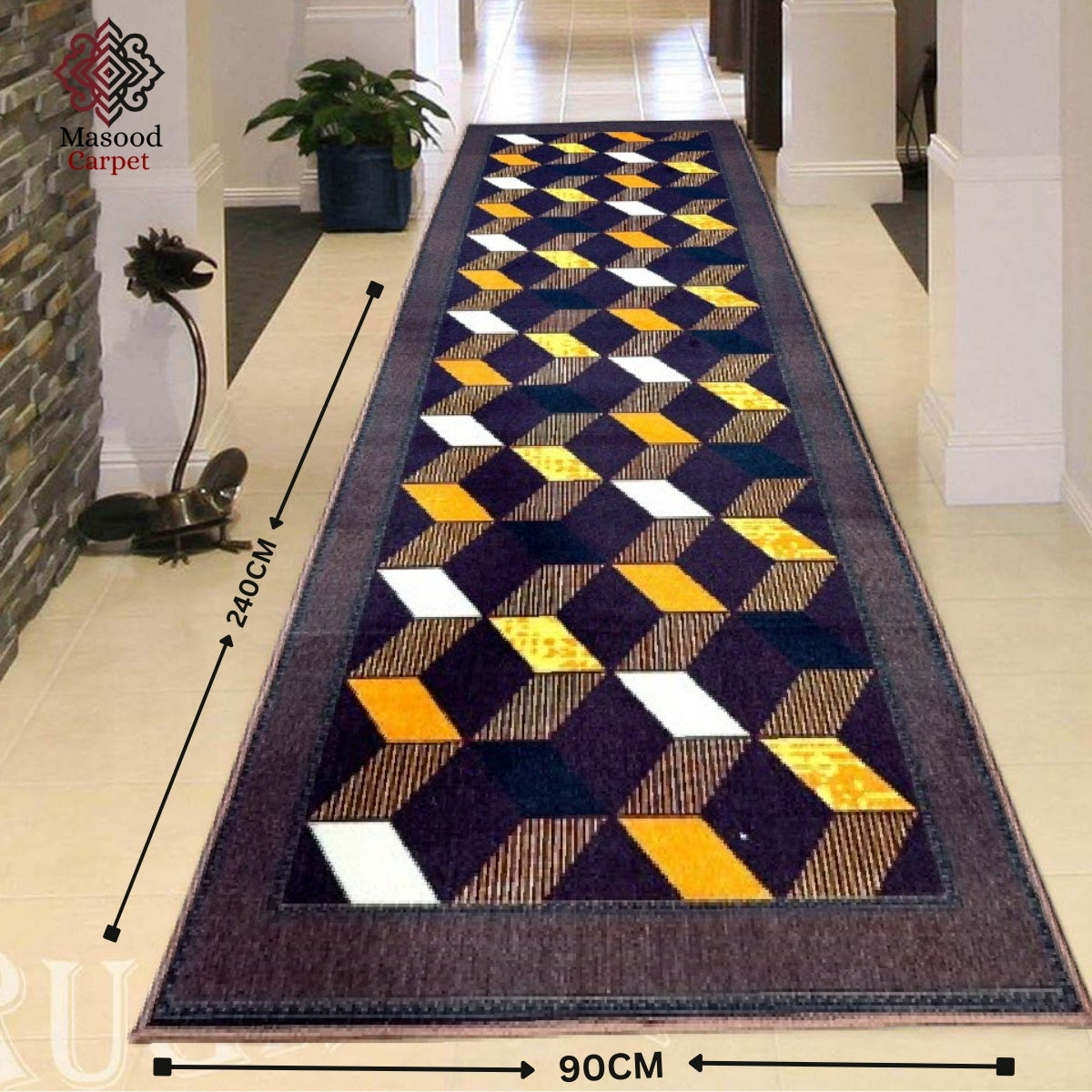 Geomatric Design Non-Woven Runner