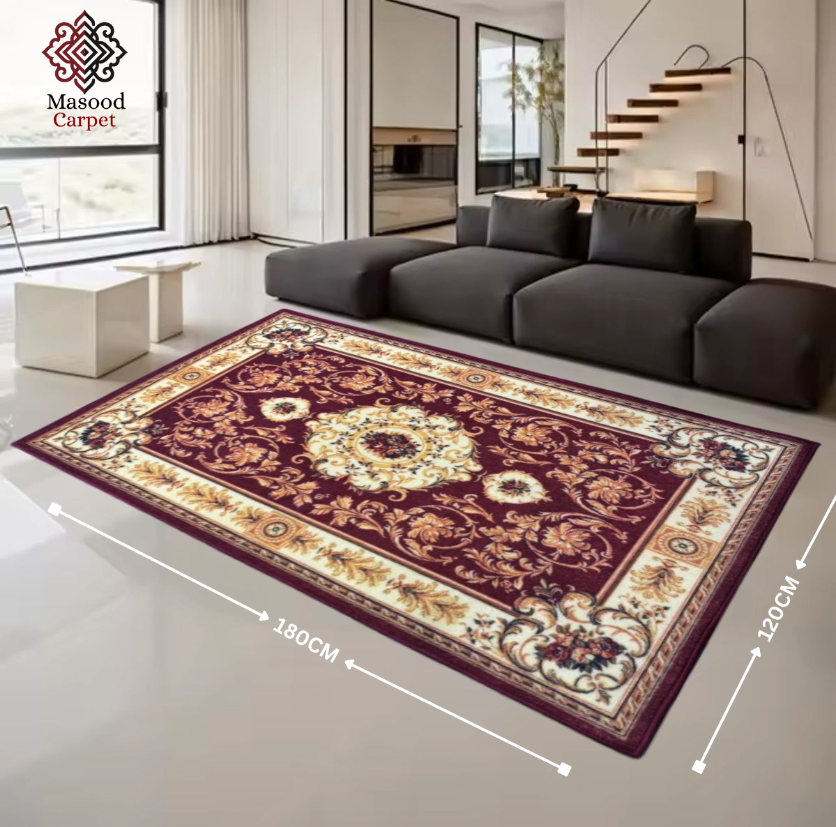Red Traditional Non-Woven Rug