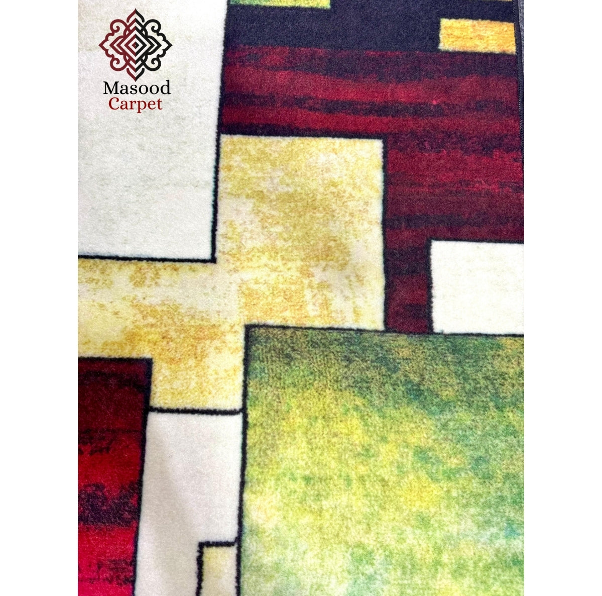 Digital Geomatric Printed Non-Woven Rug