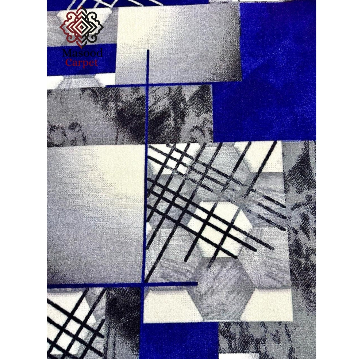 Stylish Gray And Blue Non-woven Rug