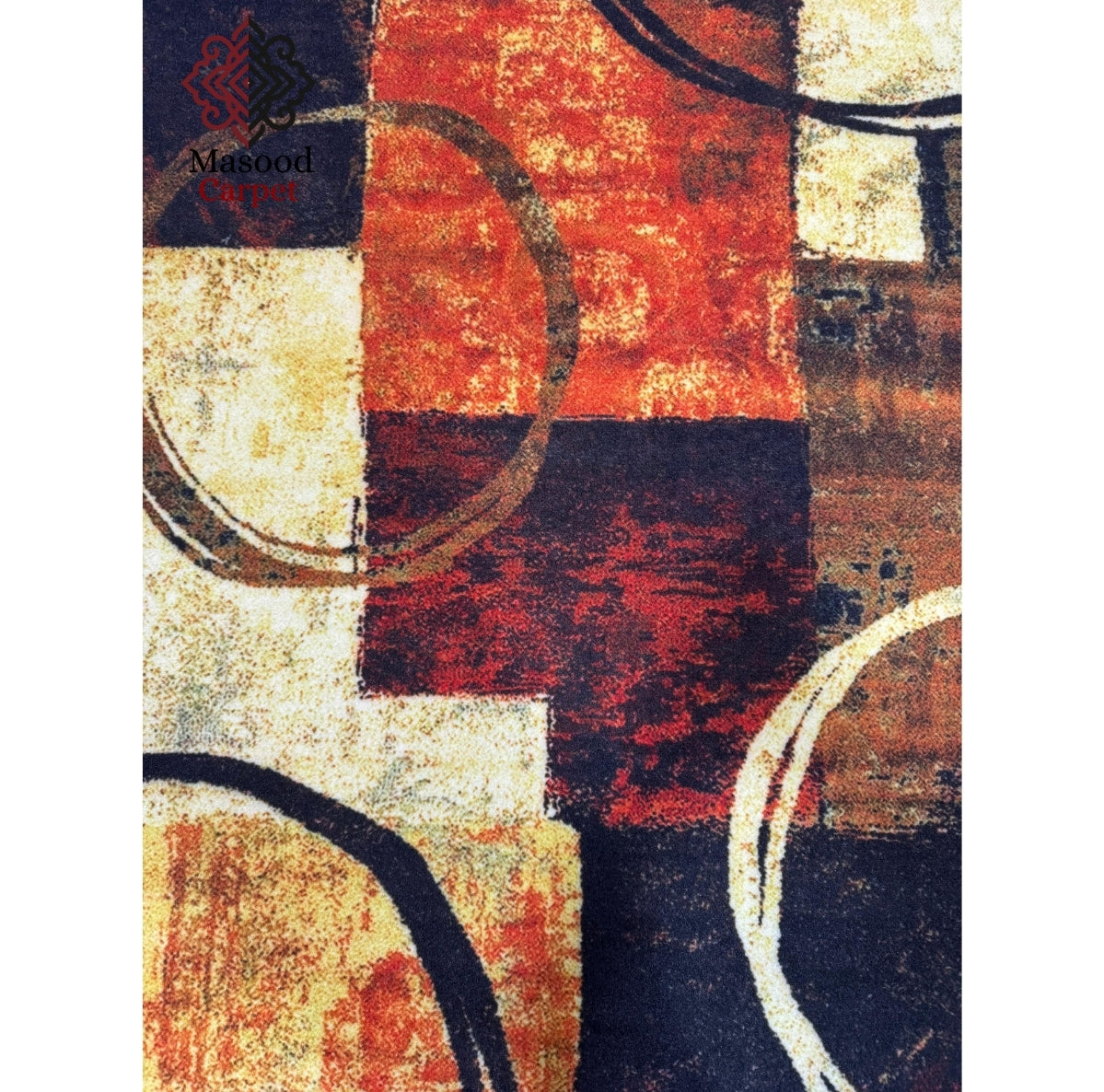 Digital Circle Printed Non-Woven Rug