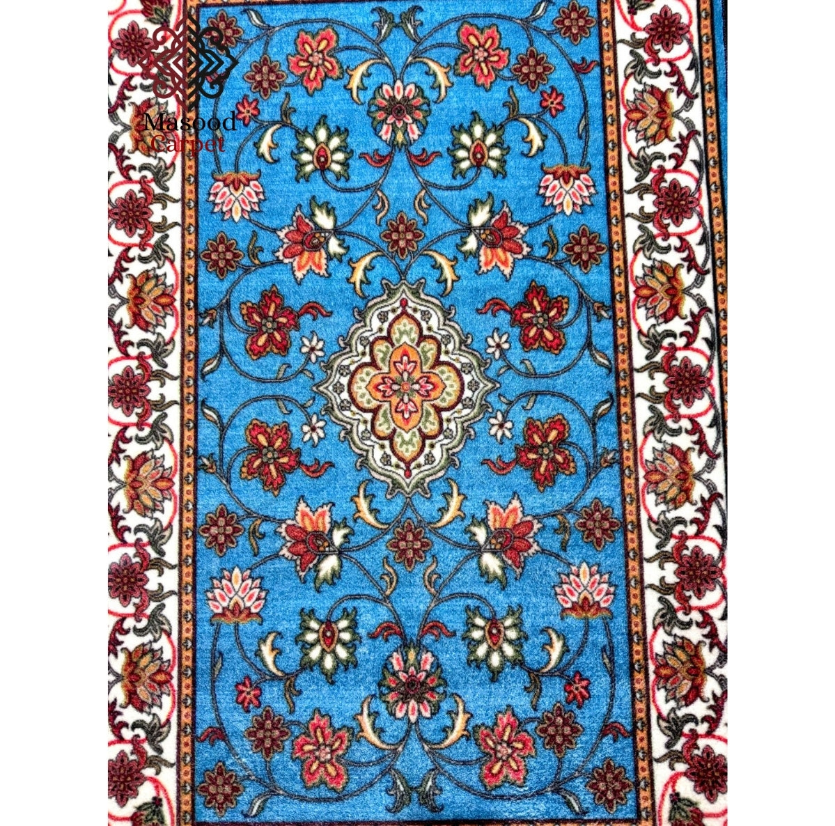 Blue Traditional Printed Non-Woven Rug
