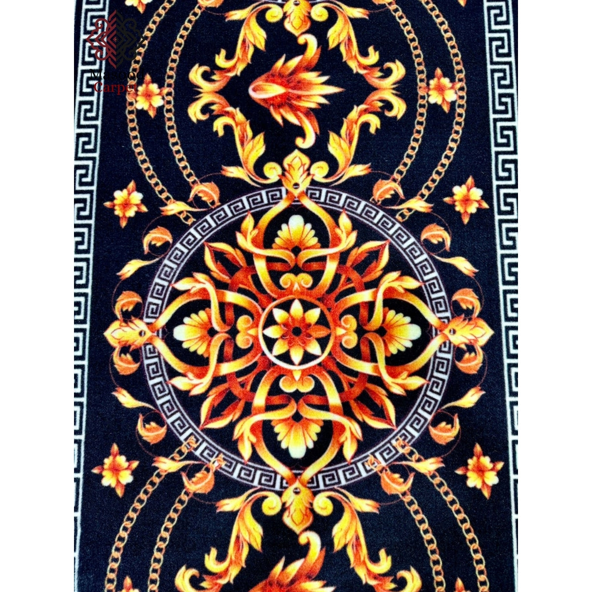 Jet Black Versachi and flower Runner