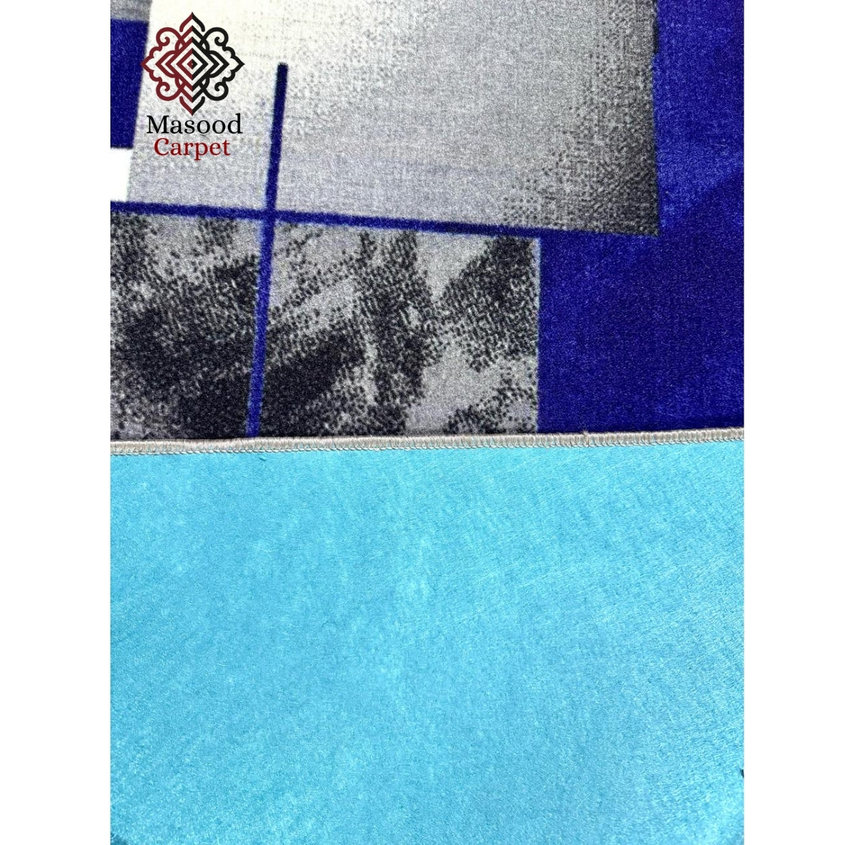 Stylish Gray And Blue Non-woven Rug
