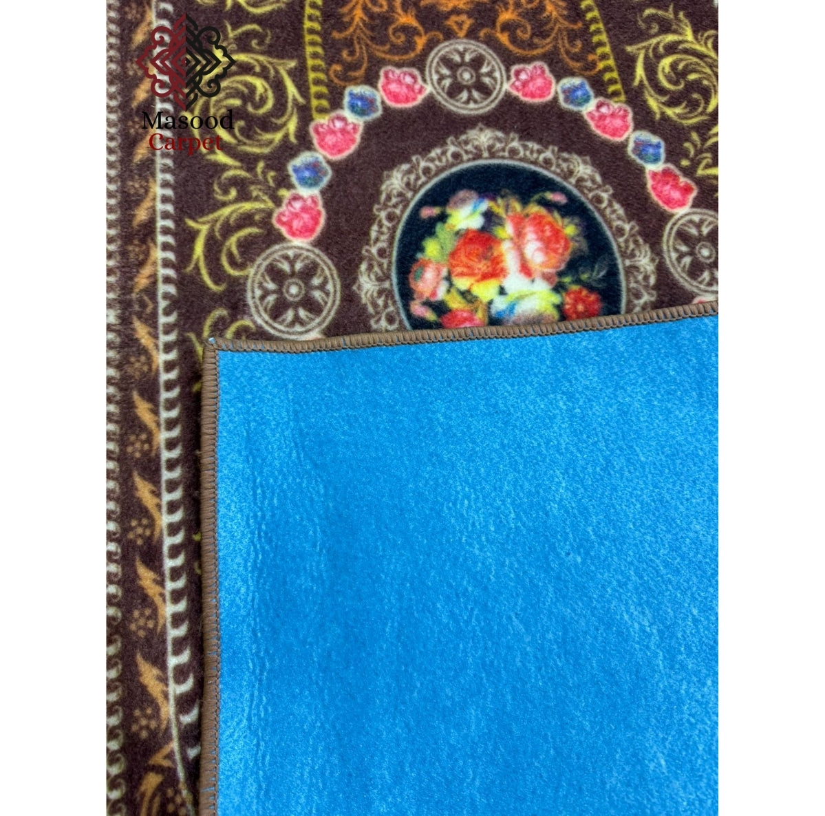 Brown Flowerel Non-Woven rug