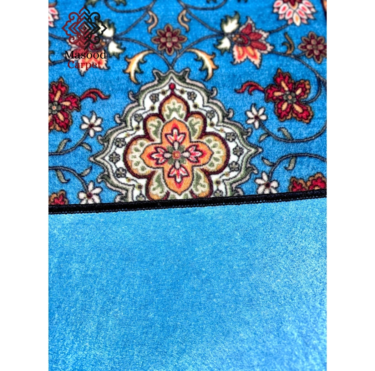 Blue Traditional Printed Non-Woven Rug