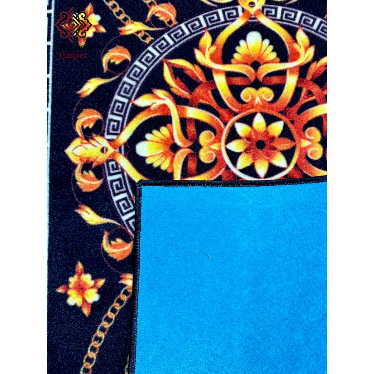 Jet Black Versachi and flower Runner