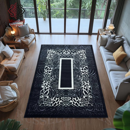 Black Tiger Printed Rug