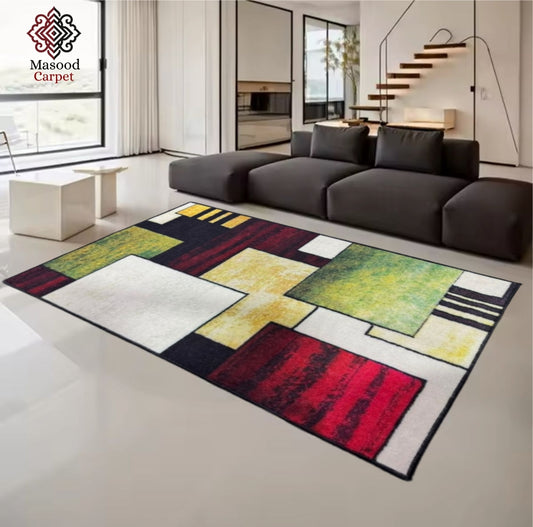 Digital Geomstric Non-Woven Rug