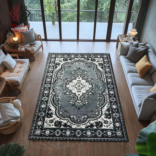 Gray traditional Printed Rug