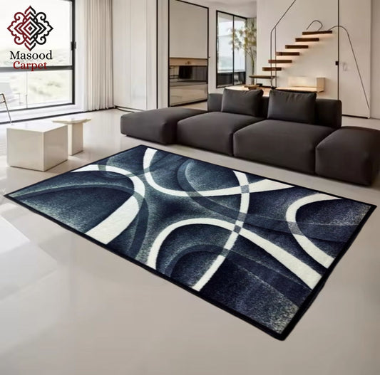 Digital Gray Printed Non-Woven Rug