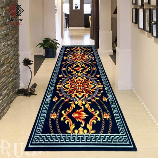 Jet Black Versachi and flower Runner