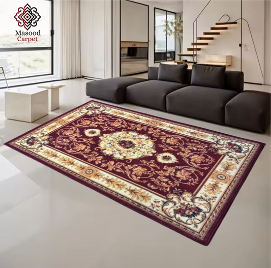 Red Traditional Non-Woven Rug