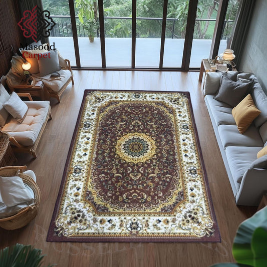 Brown Traditional Printed Rug