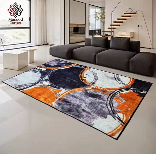 Digital Circle Non-Woven Rug