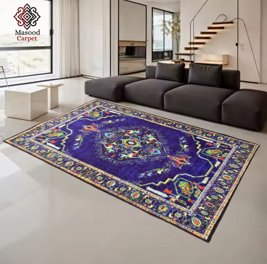Blue Traditional Non-Woven rug