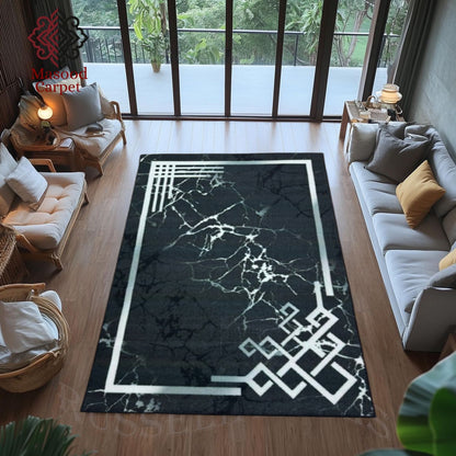 Black Gray Classic Rug