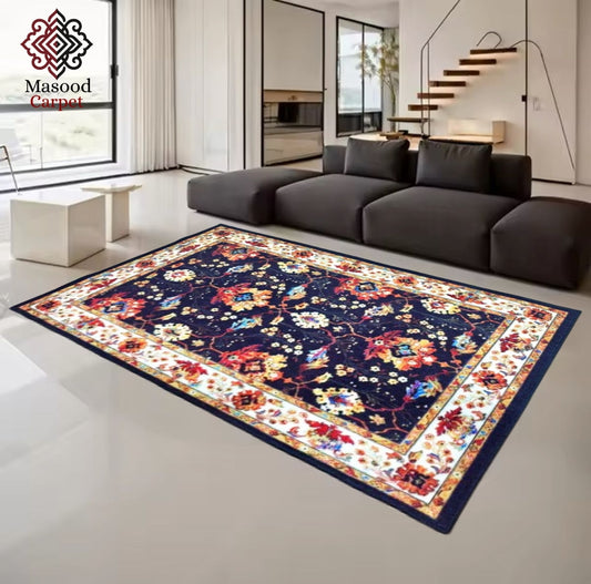 Blue Traditional Non-Woven Rug