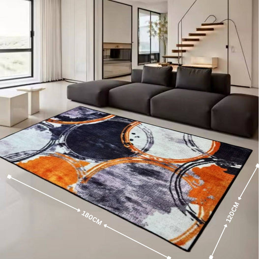 Digital Circle Non-Woven Rug
