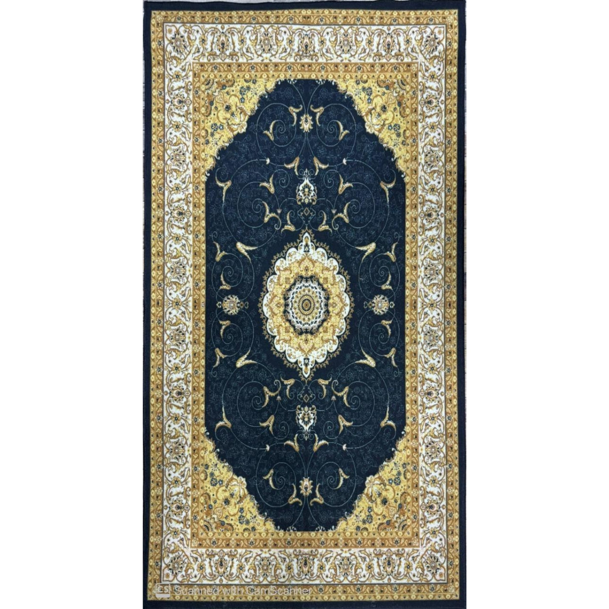 Black Golden Printed Rug