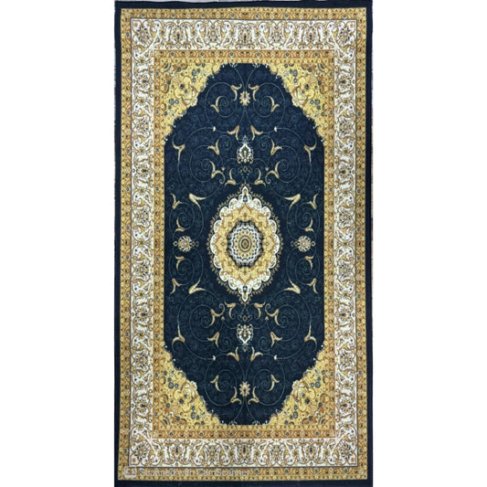 Black Golden Printed Rug